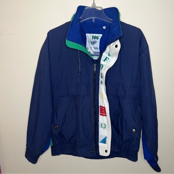 London Fog Vintage Men’s Color Block Jacket Windbreaker With Built In Hood Med - Picture 14 of 15